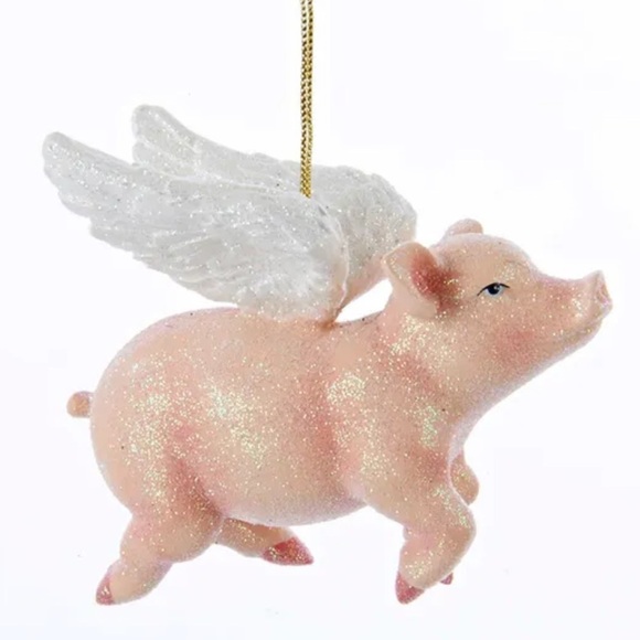 Kurt S Adler Flying Pig Ornament - Picture 1 of 9